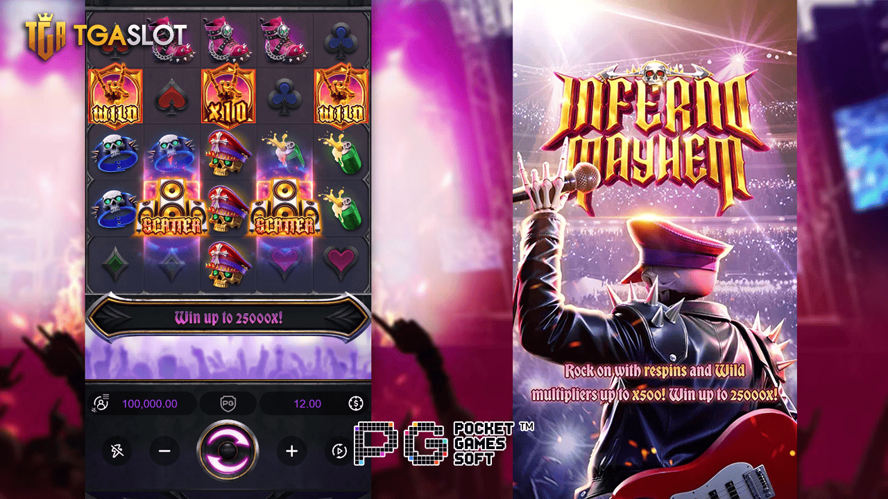 ตัวอย่างเกมการเล่นเกมสล็อต Inferno Mayhem